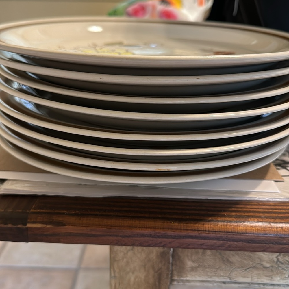 1970’s print mountain wood collection stoneware - Picture 2 of 4